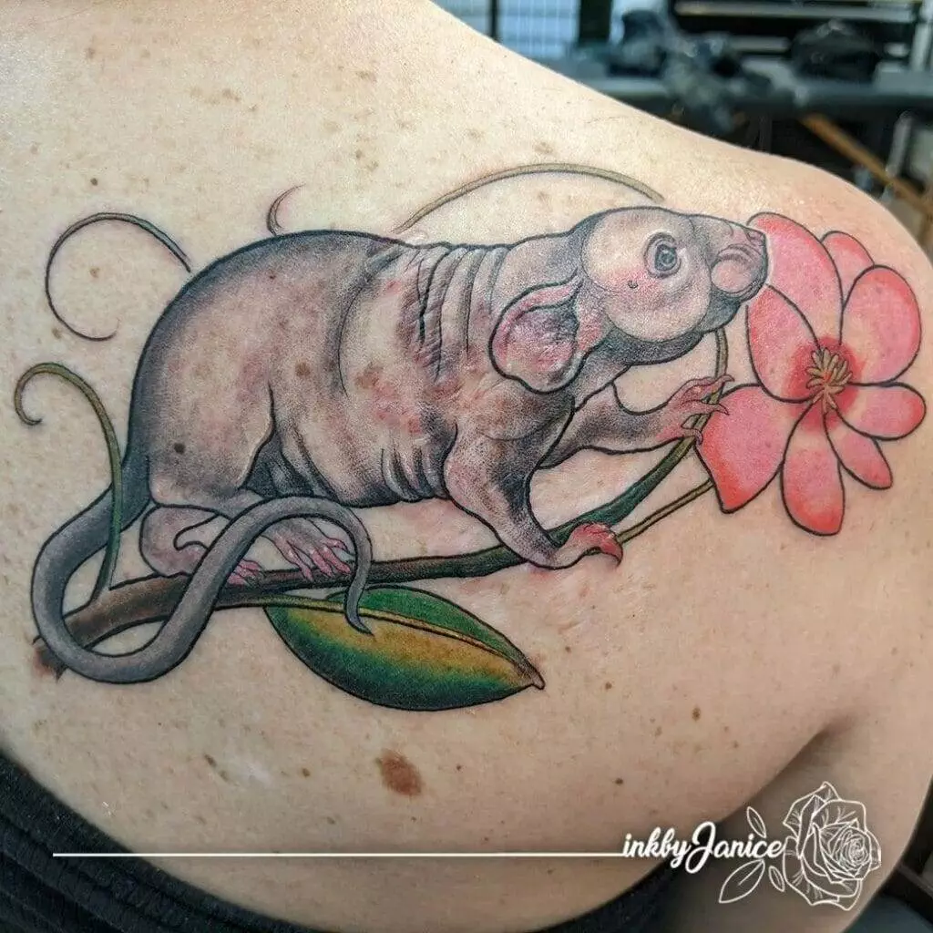rat, flower