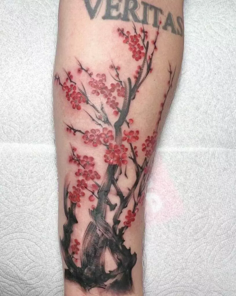 Tattoo, cherry blossom.
